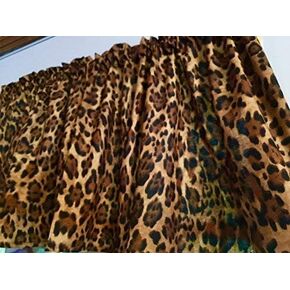 HaNdMaDe in the USA Brown Black Leopard Spots Cheetah Cat Cotton Some Custom Made Window Curtain Valance in Saudi Arabia