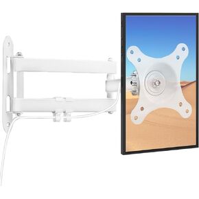 حامل تثبيت على الحائط لـ Echo Show 15، Show 15، دعامة تثبيت على الحائط لملحقات Alexa وأجهزة تلفزيون بشاشة مقاس 10 بوصة - 27 بوصة، حامل جداري مطوَّر بحركة كاملة وتدوير وإمالة دوارة، أبيض in Kuwait