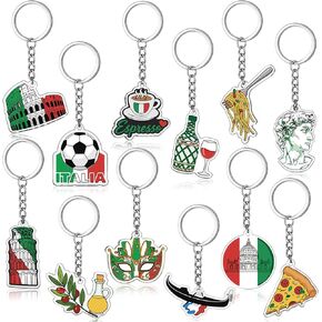 Nosiny 12 Pack Italy Souvenir Gift Keychains Italy Party Favors PVC Keychain Charms Italian Theme Gifts Souvenirs Party Decoration Keychain Bulk City Keyring for Women Men Travel White Elephant Gift in Saudi Arabia