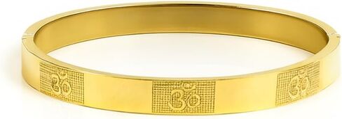DHWANI ASTRO Om Kada (IGP Gold Plated) – Spiritual Bracelet for Peace, Positivity & Protection | Stainless Steel, Rust-Free, Daily Wear Kada for Men in Saudi Arabia