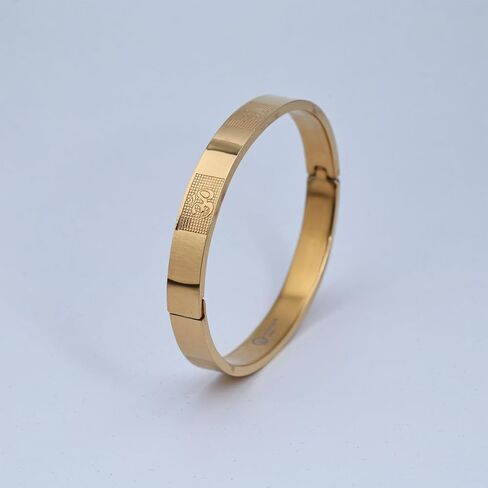 DHWANI ASTRO Om Kada (IGP Gold Plated) – Spiritual Bracelet for Peace, Positivity & Protection | Stainless Steel, Rust-Free, Daily Wear Kada for Men in Saudi Arabia