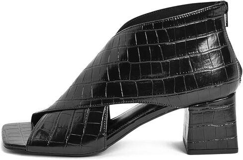 LEHOOR نساء كعب مكتنز مفتوح اصبع القدم الجوارب من الجلد السويدي الجانب قطع الكاحل أحذية مربعة زقزقة اصبع القدم 2 بوصة كتلة منتصف الكعب فستان كعب صندل الجوارب الخلفية سحاب الصيف عارضة حجم 4-11 M الولايات المتحدة in Kuwait