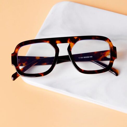 ADE WU Trendy Black Square Sunglasses UV Protection & Tortoise Shell Square Aviator Fake Glasses in Saudi Arabia
