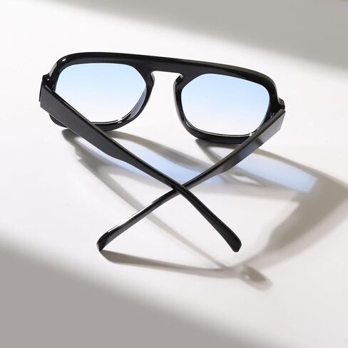 ADE WU Trendy Black Square Sunglasses UV Protection & Tortoise Shell Square Aviator Fake Glasses in Saudi Arabia