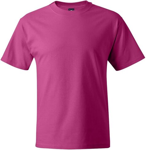 Hanes Men's Beefy Short Sleeve T 6.1 oz T-Shirt, Wow Pink, 2XL in Saudi Arabia