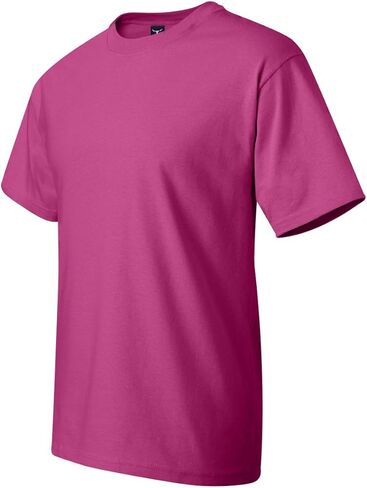 Hanes Men's Beefy Short Sleeve T 6.1 oz T-Shirt, Wow Pink, 2XL in Saudi Arabia