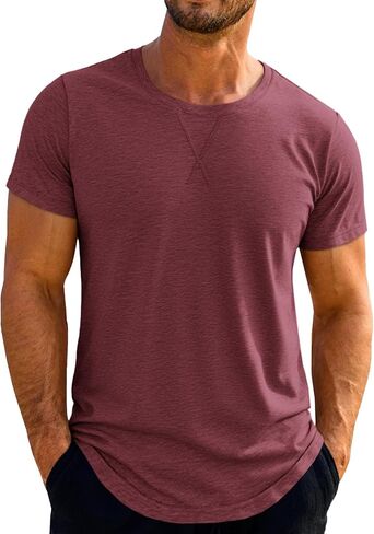 Runcati Mens Short Sleeve T-Shirts Crew Neck Casual Shirt Summer Classic Basic Lightweight Fashion Tees in Saudi Arabia