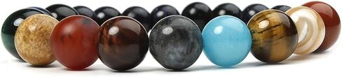 Natural Stone Eight Planets Bracelet – Unisex Planet Bead Stretch Bracelet – “Solar System" Gemstone Wrist Jewelry Gift for Friends & Family in Saudi Arabia