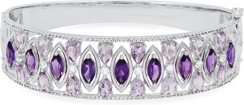 سوار من مجموعة Dazzlingrock الماركيز والكمثرى والجمشت مع سوار رائع للسيدات من الياقوت الأبيض المستدير، من الفضة الإسترليني عيار 925 in Saudi Arabia