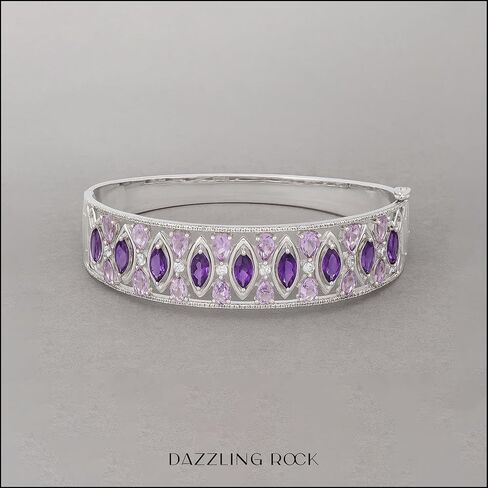 سوار من مجموعة Dazzlingrock الماركيز والكمثرى والجمشت مع سوار رائع للسيدات من الياقوت الأبيض المستدير، من الفضة الإسترليني عيار 925 in Saudi Arabia