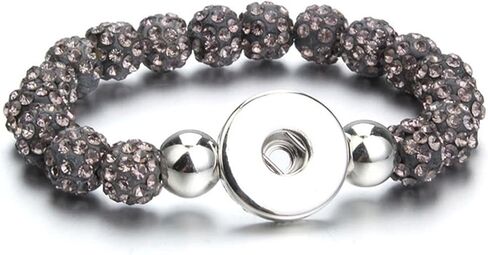 Choose a Color | Snap Jewelry Stretch Bead Ginger Charm Bracelet 6.5 inch Sparkle Band Fits 18MM 20MM Women's Custom Buttons in Saudi Arabia
