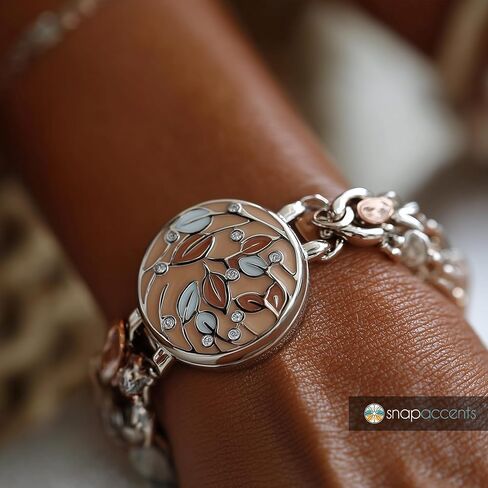 Choose a Color | Snap Jewelry Stretch Bead Ginger Charm Bracelet 6.5 inch Sparkle Band Fits 18MM 20MM Women's Custom Buttons in Saudi Arabia