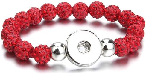 Choose a Color | Snap Jewelry Stretch Bead Ginger Charm Bracelet 6.5 inch Sparkle Band Fits 18MM 20MM Women's Custom Buttons in Saudi Arabia