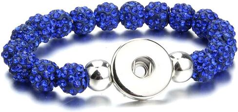 Choose a Color | Snap Jewelry Stretch Bead Ginger Charm Bracelet 6.5 inch Sparkle Band Fits 18MM 20MM Women's Custom Buttons in Saudi Arabia