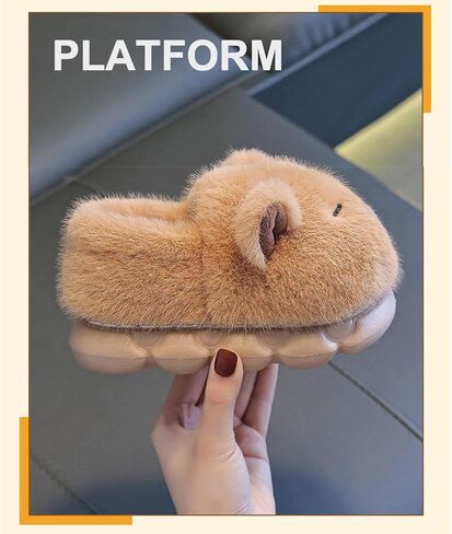 Capybara Slippers Kids Women With 5 pcs Socks Plush Cartoon Closed Back Slide Sandals Cute Indoor Outdoor Cozy House Shoes in Saudi Arabia