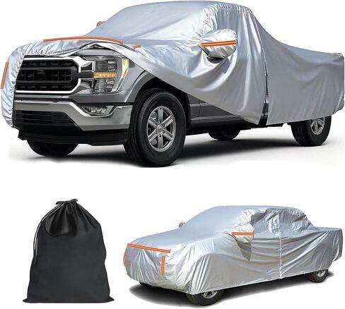 Pick up Truck Car Covers for Automobiles 420D All-Weather Waterproof Heavy Duty Full Outdoor Pickup Trucks Cover Fit for Che-vrolet D-odge F-ord N-issan R-AM T-OYOTA J-eep in Saudi Arabia