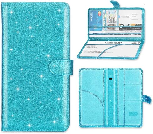 Car Registration and Insurance Card Holder, Car Document Holder for Cards, Driver Vehicle License Document Glove Box Compartment Organizer, Car Essentials in Saudi Arabia