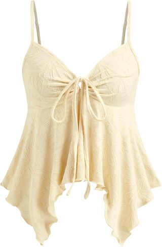 CIDER Going Out Tank Tops for Women Floral Sleeveless Ruffle Flowy Tops Summer Outfits Y2K Trendy 2026 in Saudi Arabia