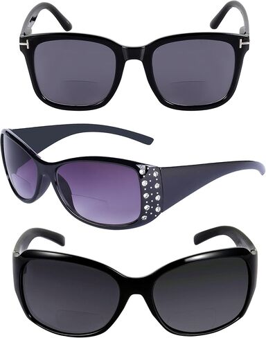 Mass Vision 'The Socialites' 3 Pair of Our Most Popular Fashion Bifocal Reader Sunglasses for Women in Saudi Arabia