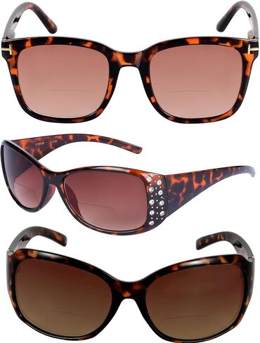 Mass Vision 'The Socialites' 3 Pair of Our Most Popular Fashion Bifocal Reader Sunglasses for Women in Saudi Arabia