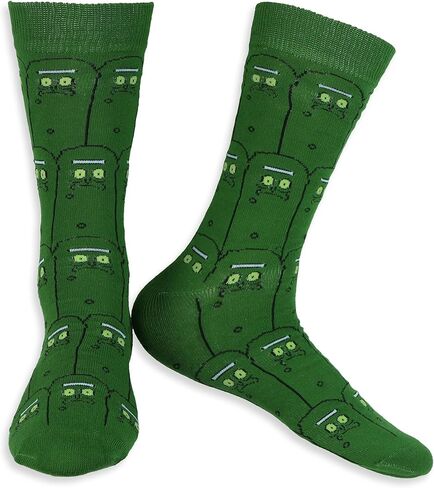 Rick and Morty Men's Pickle Rick 3 Pair Casual Crew Socks in Jar Container Fits Shoe Size 6-12 in Saudi Arabia