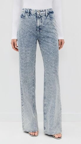 Good American Women's Good Skate Wide Crystal Jeans in Saudi Arabia