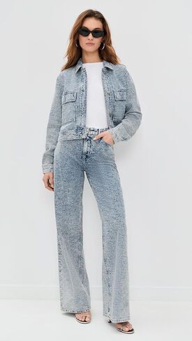 Good American Women's Good Skate Wide Crystal Jeans in Saudi Arabia