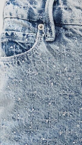 Good American Women's Good Skate Wide Crystal Jeans in Saudi Arabia