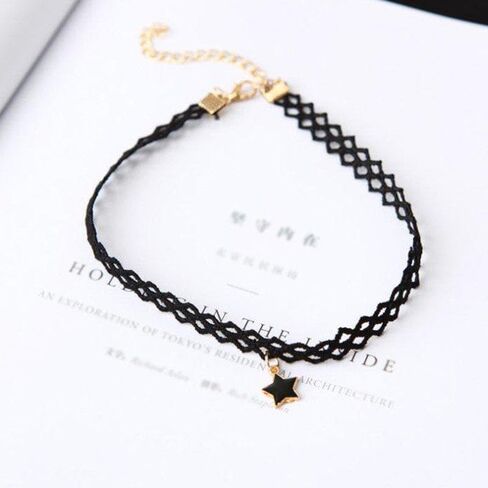 1Pcs Necklaces Black Velvet Choker for Womens Classic Gothic Tattoo Lace Chokers Adjustable for Party Cosplay Christmas Birthday in Saudi Arabia