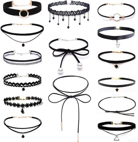 1Pcs Necklaces Black Velvet Choker for Womens Classic Gothic Tattoo Lace Chokers Adjustable for Party Cosplay Christmas Birthday in Saudi Arabia