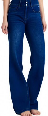 Lynroxia Women's Straight Leg Jeans for Women Mid Waist Wide Leg Boyfriend Denim Washed Pants with Pockets 2025 Trendy in Saudi Arabia