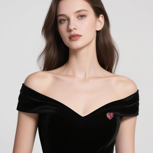 Teyolo Heart Brooch Gifts for Women Rhinestone/Enamel Valentine Love Heart Lapel Pins Jewelry for Mom Wife Lovers Elegant Dress Accessories in Saudi Arabia