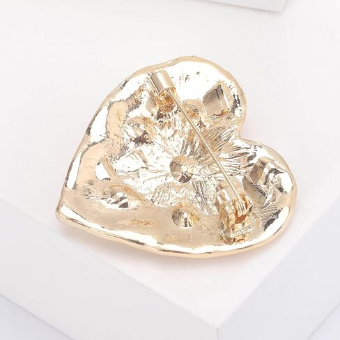 Teyolo Heart Brooch Gifts for Women Rhinestone/Enamel Valentine Love Heart Lapel Pins Jewelry for Mom Wife Lovers Elegant Dress Accessories in Saudi Arabia