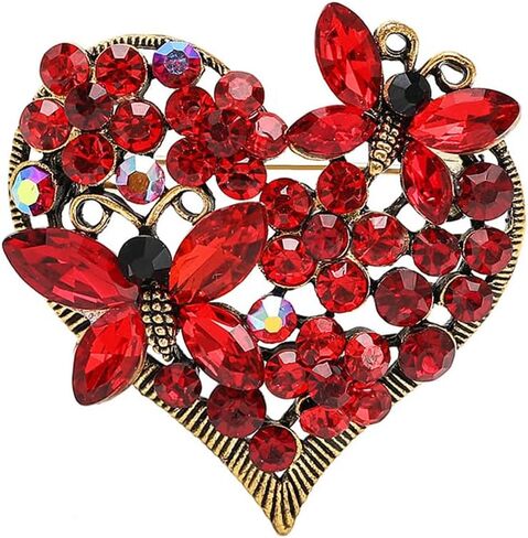 Teyolo Heart Brooch Gifts for Women Rhinestone/Enamel Valentine Love Heart Lapel Pins Jewelry for Mom Wife Lovers Elegant Dress Accessories in Saudi Arabia