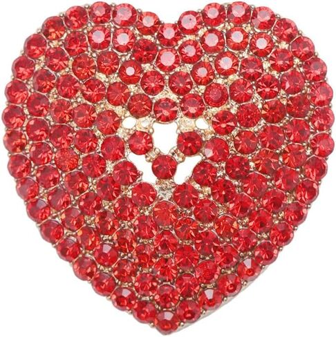Teyolo Heart Brooch Gifts for Women Rhinestone/Enamel Valentine Love Heart Lapel Pins Jewelry for Mom Wife Lovers Elegant Dress Accessories in Saudi Arabia