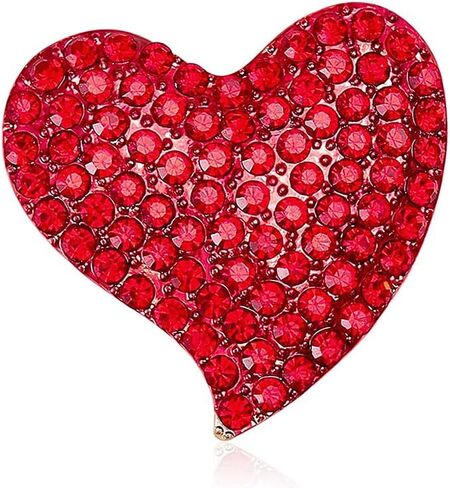 Teyolo Heart Brooch Gifts for Women Rhinestone/Enamel Valentine Love Heart Lapel Pins Jewelry for Mom Wife Lovers Elegant Dress Accessories in Saudi Arabia