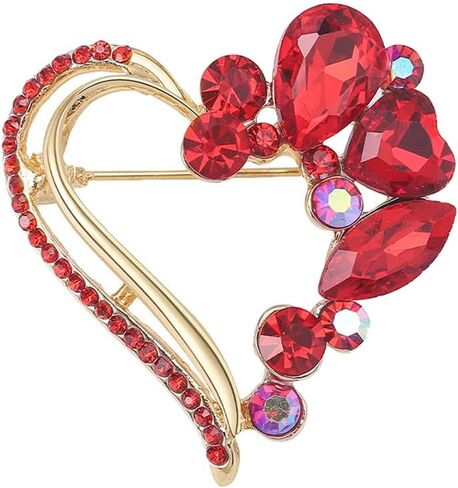Teyolo Heart Brooch Gifts for Women Rhinestone/Enamel Valentine Love Heart Lapel Pins Jewelry for Mom Wife Lovers Elegant Dress Accessories in Saudi Arabia
