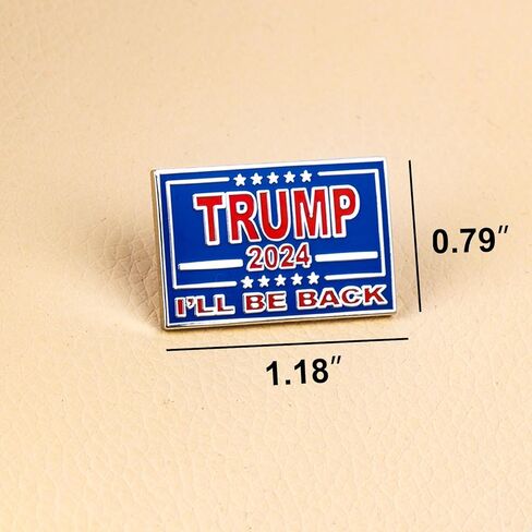 x xotic tech 2Pack Trump 2024 I'll Be Back Brooch Pin وTrump العلم الأمريكي طية صدر السترة دبوس المينا تذكارية وطنية الولايات المتحدة الأمريكية شارة للمعاطف والسترات والأسهم الانتخابات الرئاسية الأمريكية in Saudi Arabia