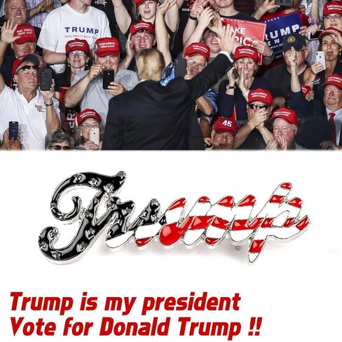 x xotic tech 2Pack Trump 2024 I'll Be Back Brooch Pin وTrump العلم الأمريكي طية صدر السترة دبوس المينا تذكارية وطنية الولايات المتحدة الأمريكية شارة للمعاطف والسترات والأسهم الانتخابات الرئاسية الأمريكية in Saudi Arabia