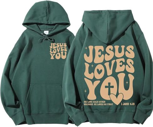 LEIMUGE Jesus Loves You Sweatshirt, Christian Shirts For Women, Bible Verse Christian Shirts in Saudi Arabia