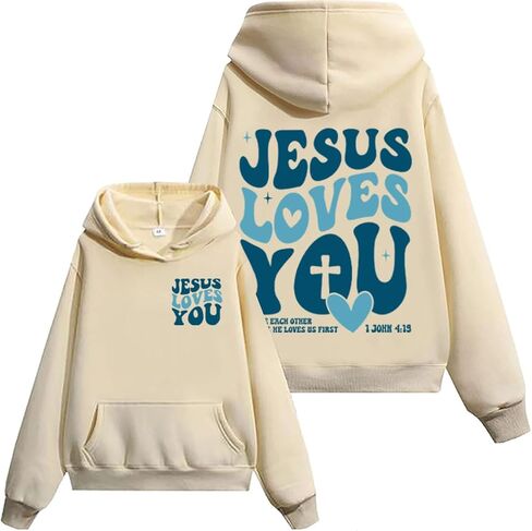 LEIMUGE Jesus Loves You Sweatshirt, Christian Shirts For Women, Bible Verse Christian Shirts in Saudi Arabia