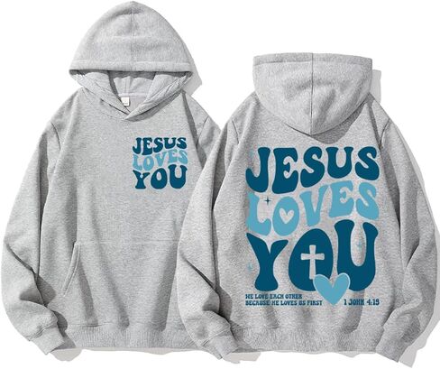 LEIMUGE Jesus Loves You Sweatshirt, Christian Shirts For Women, Bible Verse Christian Shirts in Saudi Arabia