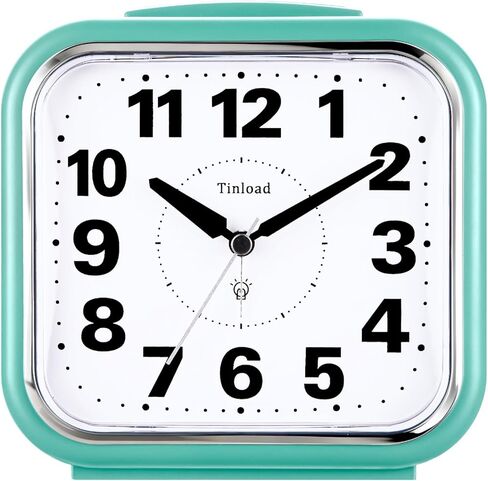 5.5" No Ticking Analog Alarm Clock,Silent Readable for Seniors,Easy to Set,Gradual Rise Alarm,Big Numbers,On/Off Switch on Side,Gentle Wake,Snooze, Lighted on Demand,Battery Operated,Black in Saudi Arabia