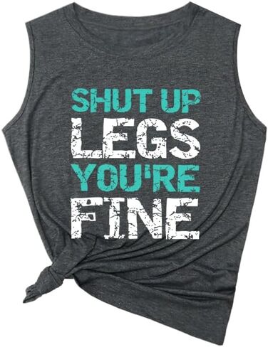 ROSSOSSOR Shut Up Legs You're Fine Workout Graphic Tank Tops Woman Summer Fitness Sleeveless Shirts for Women in Saudi Arabia