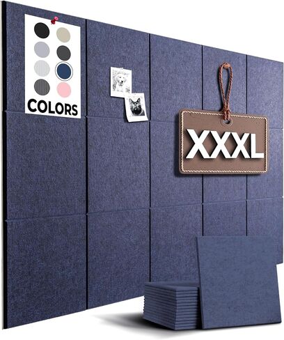 لوحة الفلين الكبيرة للجدار 59 "× 36" ، لوحة إعلانات أسود | 15 حزمة شعرت بلاط الجدار | لوحات Cork for Office Pin Board Board Boards Cork in Kuwait