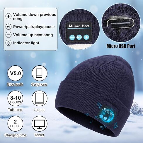 Honoson 12 Pack Bluetooth Beanies Hats Bulk Wireless Warm Winter Knitting Music Hats with Headphone for Unisex Outdoor Sports in Saudi Arabia