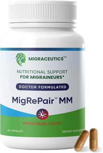 MigRePair | Doctor Formulated Natural Herbal Supplement for Migraine Relief Needs | Supports Relief During Migraine Discomfort (Ictal Phase) with Feverfew | PA-Free Butterbur | Pine bark & Grape Seed in Saudi Arabia