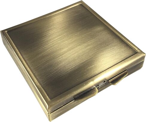 Elegant Brass Pill Box with Four Compartments – Compact 2.5 Inch Square Travel Pill Organizer – Stylish and Durable Case for Daily Pills, Vitamins, and Supplements in Saudi Arabia
