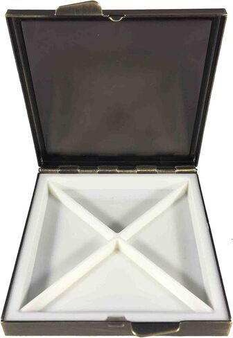 Elegant Brass Pill Box with Four Compartments – Compact 2.5 Inch Square Travel Pill Organizer – Stylish and Durable Case for Daily Pills, Vitamins, and Supplements in Saudi Arabia