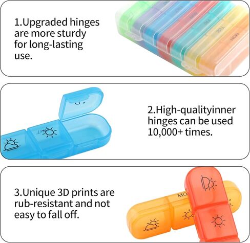Weekly Pill Organizer Large Pill Box 7 Day Easy to Use, Portable Pills Case for Travel with Double Protection in Saudi Arabia